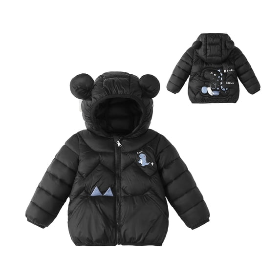 Abcomgle Toddler Winter Coats 5t Lightweight Puffer Padded Baby Jacket Cute Bear Ears Hooded Winter Coats for Boys Winter Warm Infant Outerwear