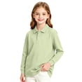 thumbnail image 1 of Abcomgle Uniform Shirts for Girls 10-12 Long Sleeve Pique Polo Shirt with Collar Button Down School Uniform Shirts for Girls Moisture-Wicking Dress Girls Blouse, 1 of 7