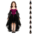 thumbnail image 1 of Abcomgle Witch Dress for Girls Size 7-8 Gothic Renaissance Butterfly Sleeve Vampire Dress for Girls Mesh Off Shoulder Winter Girls Halloween Dress, 1 of 7
