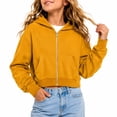 thumbnail image 1 of Abcomgle Zip Up Hoodies for Girls Kids Cropped Long Sleeve Jackets for Teen Girls Cute Fashion Lightweight Girls Zip Up Sweater with Pockets, 1 of 5