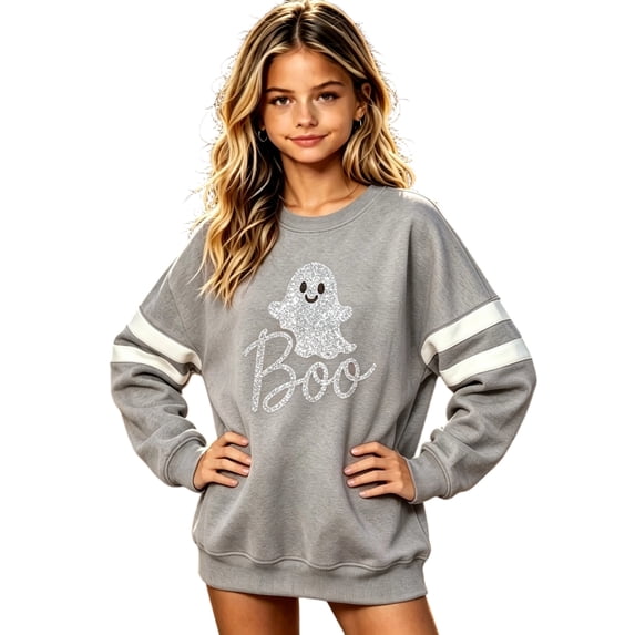 AbcomgleGirls Striped Shirts 10-12 Long Sleeve Fall Shirts for Kids Girls Trendy Halloween Girls Tops Trendy Boo Ghost Girls Tunic Tops