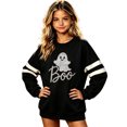 thumbnail image 1 of AbcomgleGirls Striped Shirts Size 6 Long Sleeve Winter Tshirts for Girls Trendy Halloween Top for Girls Cute Boo Ghost Girls Tunic Tops, 1 of 3