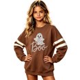thumbnail image 1 of AbcomgleGirls Striped Tops 10-12 Trendy Boo Ghost Long Sleeve Shirts for Girls Winter Halloween Top for Girls Cute Girls Sweatshirts, 1 of 3