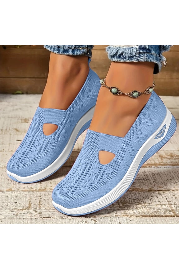 Plantar Fasciitis Shoes Women Woven Breathable Soft Womens Wide Width Shoes Lightweight Arch Support Non-Slip Womens Summer Shoes