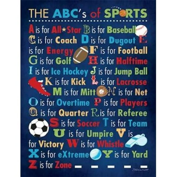 Abcs of Sports Poster Print by Stephanie Marrott - 11 x 14 - Small