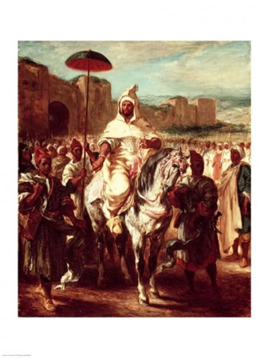 Abd Ar-Rahman Sultan of Morocco Canvas Art - Eugene Delacroix (18 x 24)