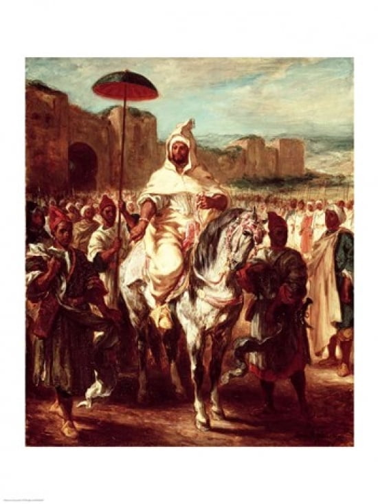 Abd Ar-Rahman Sultan of Morocco Canvas Art - Eugene Delacroix (24 x 36)