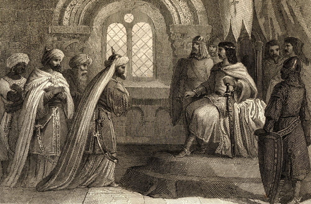 Abdallah Sends An Ambassador To King Alfonso After The Fall Of ZamoraSpain In 1072 Canvas Art - Ken Welsh Design Pics (18 x 12)