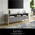 thumbnail image 1 of Abdiel Faux Shagreen TV Stand with Gold Base, Grey, 1 of 1