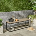 thumbnail image 1 of Noble House Jeco Outdoor Industrial Acacia Wood and Iron Bench Gray and Black, 1 of 7