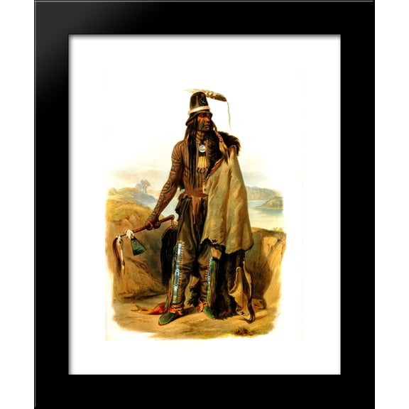 Abdih Hiddisch, Mandan Chief 20x24 Framed Art Print by Karl Bodmer