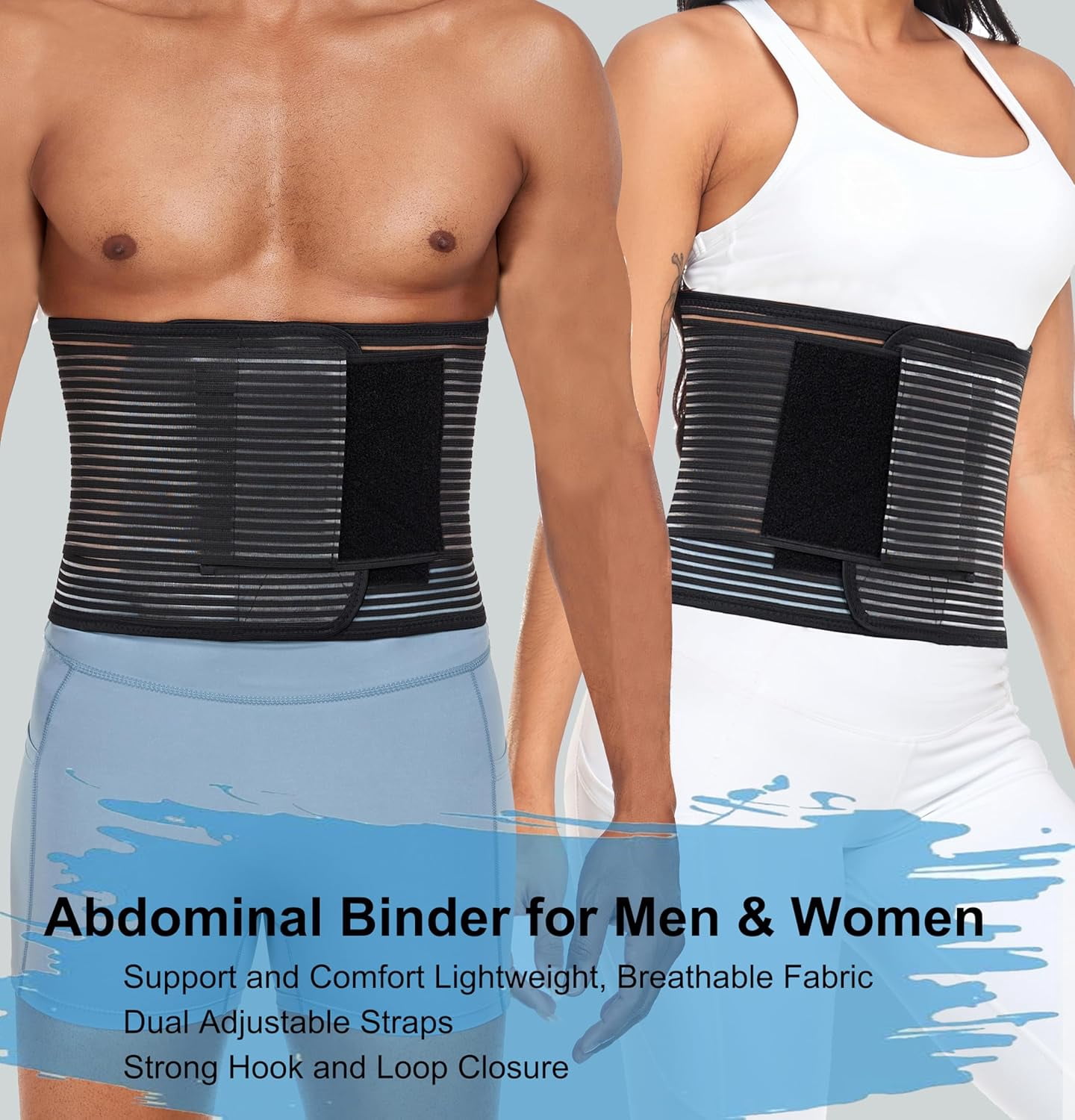 Abdominal Binder Post Surgery Hernia Support Belt Belly Wrap for Men ...