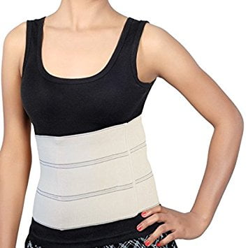 Abdominal Binder Support Post-Operative, Post Pregnancy And Abdominal Injuries. Post-Surgical Abdominal Binder Comfort Belly Binder (Medium (46" - 62"), 12" High)