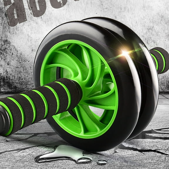 Abdominal Exercise Wheel Roller Non Slip, QQZ Core Workout Abs Roller for Home Gym, Portable Fitness Equipment with Dual Wheels for Muscle Training, Green