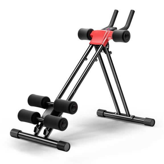 Abdominal Machine for Home Gym, 5 Adjustable Heights Dual-Track Frame, Foldable Ab Trainer with LCD Display, 330lbs Capacity