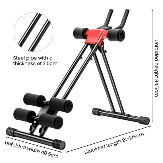 Abdominal Roller Ab Workout Equipment | Adjustable Foldable Ab Machine | Full Body Strength Training for Home Gym | Waist Trainer for Body Shaping (Beginners Friendly)