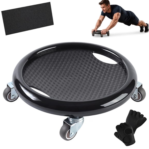 Abdominal Roller Wheel Disc with Knee Mat, 4-Wheel Ab Roller Core Exercise Slider with 360° Rotating Discs – Silent Abdominal Trainer for Abs, Glutes & Full-Body Strength