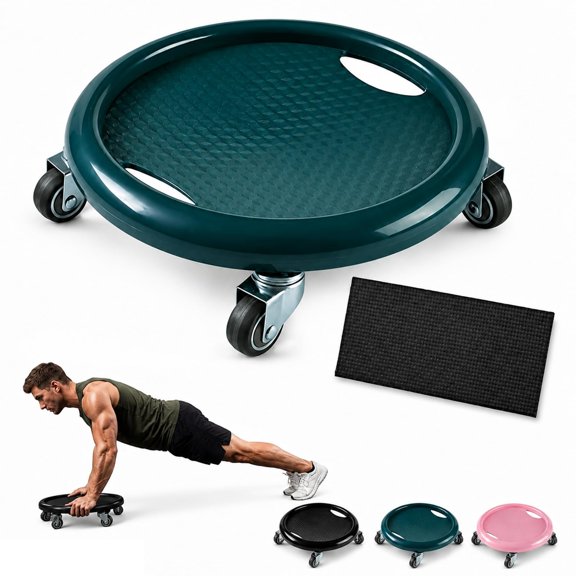 Abdominal Roller Wheel Disc with Knee Mat, 4-Wheel Ab Roller Core Exercise Slider with 360° Rotating Discs for Abs, Glutes & Full-Body Strength