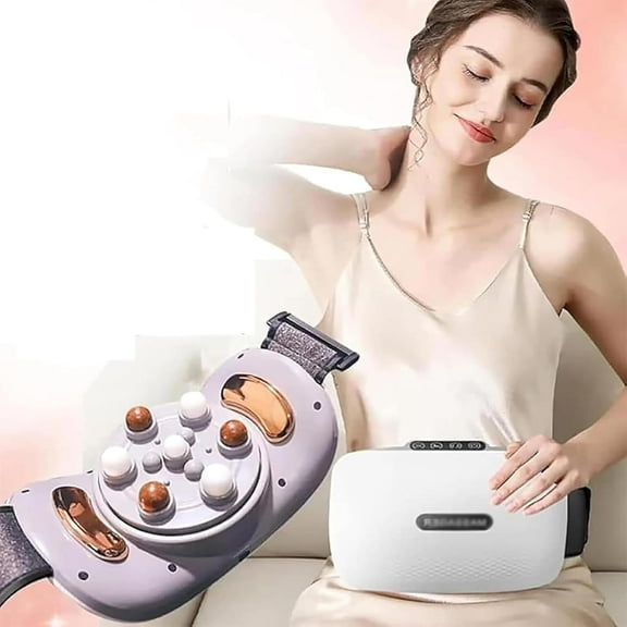 Abdominal Stomach Massager, Electric Abdominal Massager with Hot Compress Function, Adjustable 3 Levels Intensity, Forward and Reverse Kneading,15min Timer, for Dysmenorrhea