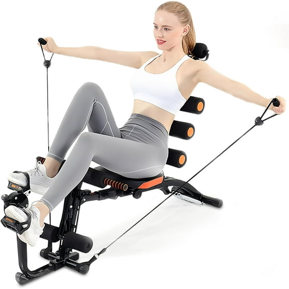 Abdominal Workout Bench Adjustable Sit-Up Machine with Leg Lock & Dumbbell Holder Home Gym Core Trainer for Abs, Crunches, Leg Raises Foldable, Heavy-Duty Steel Frame Max Weight 300LB