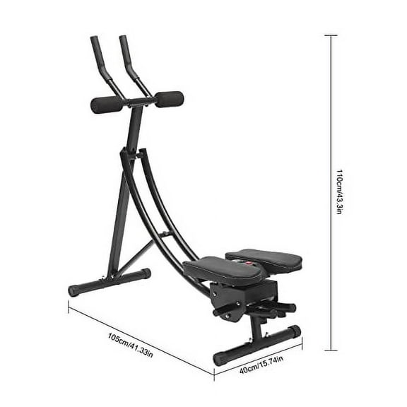 Abdominal Workout Equipment Adjustable Abdominal Machine with LED Display Monitor Foldable Fitness Gear, Abdominal Whole Body Workout Machine for Home, Companies, Gyms (Black)
