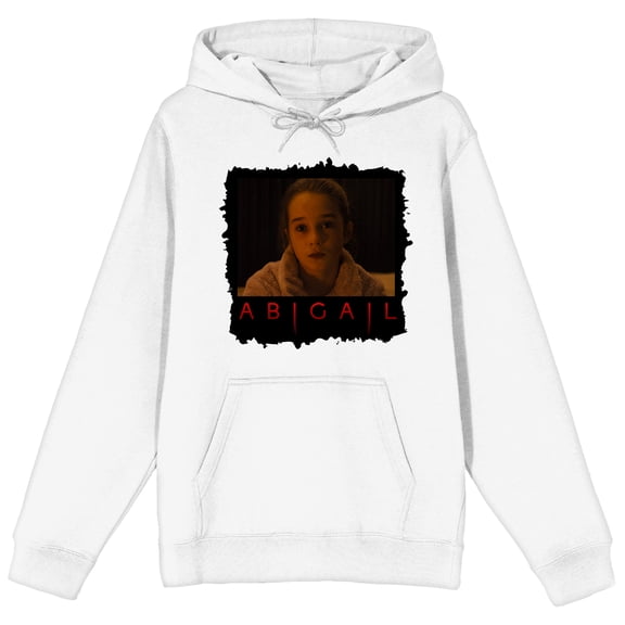 Abducting Abigail Close-Up Abigail Ink Square Frame Long Sleeve White Adult Hooded Sweatshirt-Large