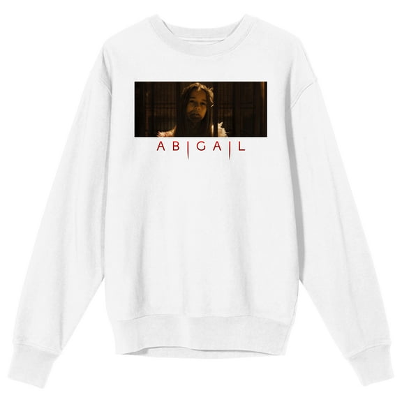 Abducting Abigail Prison Bars Crew Neck Long Sleeve Adult White Sweatshirt-Small
