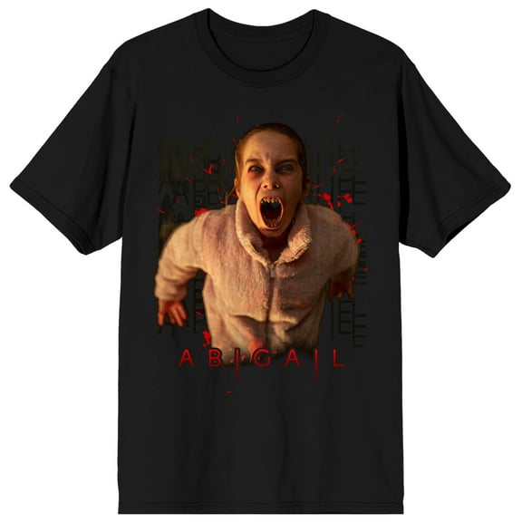 Abducting Abigail White Dress Abigail Crew Neck Short Sleeve Adult Black T-shirt-Small