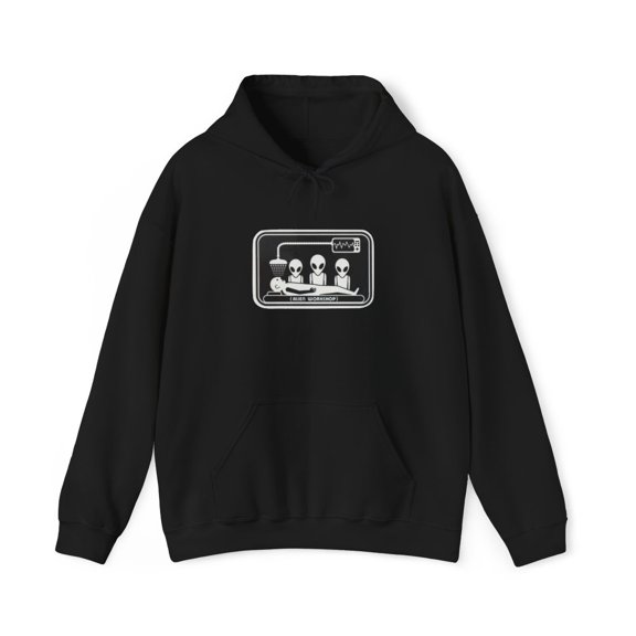 Abduction Alien Workshop Skateboard 90s 00s Vintage Classic Hoodie Print - M / Black