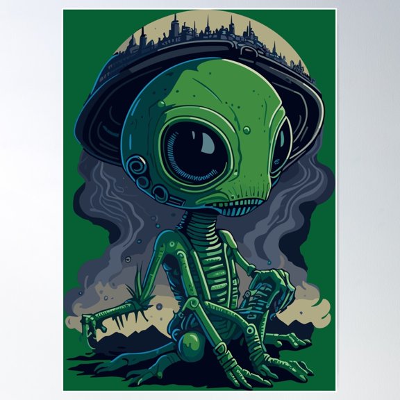 Abduction Fables: Alien Poster Wall Art, Modern Wall Decor For Living Room Bedroom, 16x24 UNFRAMED