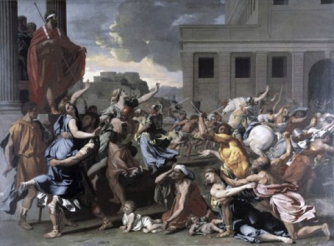 The Abduction of the Sabine Women ca 1633-34 Nicolas Poussin (1594-1665 French) Oil on canvas Metropolitan Museum of Art New York USA Canvas Art - Nicolas Poussin (18 x 24)