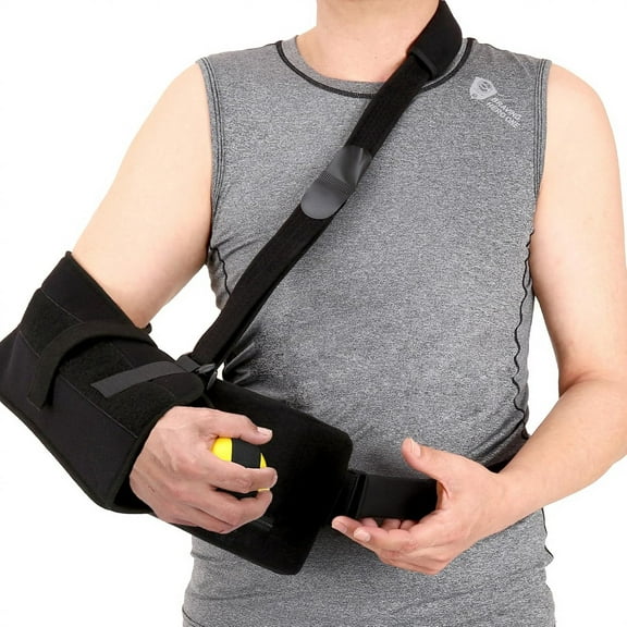 Abduction Sling Immobilizer for Injury Support Pain Relief Arm Pillow for Rotator Cuff,Sublexion,Surgery,Dislocated,Broken Arm Brace Includes Pocket Strap,Stress Ball