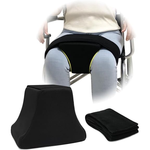Abduction Wedge, Knee Separator Pillow for Hip Replacement Surgery, Contoured Foam Orthopedic Knee Pillow with Strap, Leg Separator Small Pillow Between Knees for Sleeping, Sciatica Pain Relief