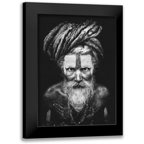 Abdulazim, Ahmed 14x18 Black Modern Framed Museum Art Print Titled - Face The Sadhu ...