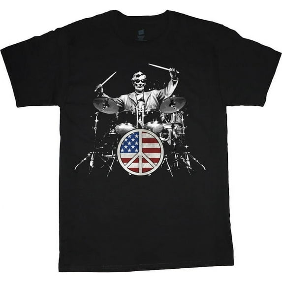 Abe Lincoln American Flag Drum Kit Decal Tee Drummer Gifts Big and Tall T-shirt