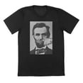 thumbnail image 1 of Abe Lincoln Stache Humor Graphic Black Mens T-Shirt, 1 of 1