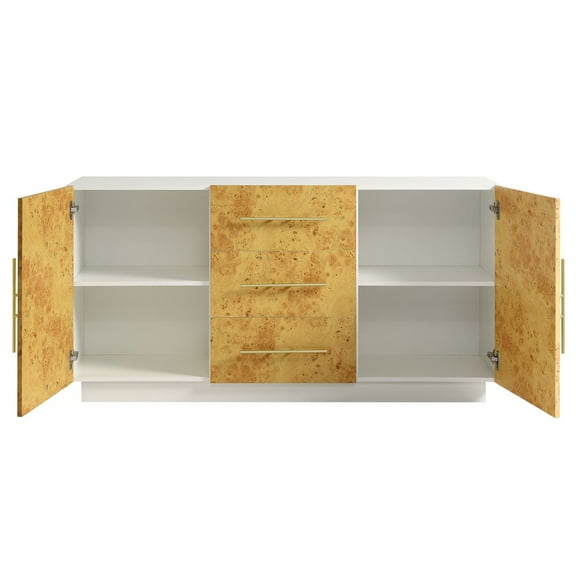 Abel Sideboard Buffet TV Stand in White Bleached Burl