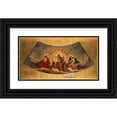 thumbnail image 1 of Abel de Pujol 18x11 Black Ornate Wood Framed Double Matted Museum Art Print Titled - The Eternal Father, Christ and the Virgin. (1838), 1 of 5