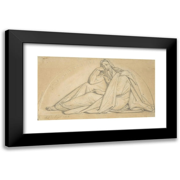 Abel de Pujol 18x12 Black Modern Framed Museum Art Print Titled - John the Apostle, for the Church of St. Vaast in Arras (1832)