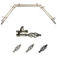 thumbnail image 1 of Abelard 13/16" Bay Window Double Curtain Rod 20"-36", 38"-72" - Antique Brass, 1 of 1