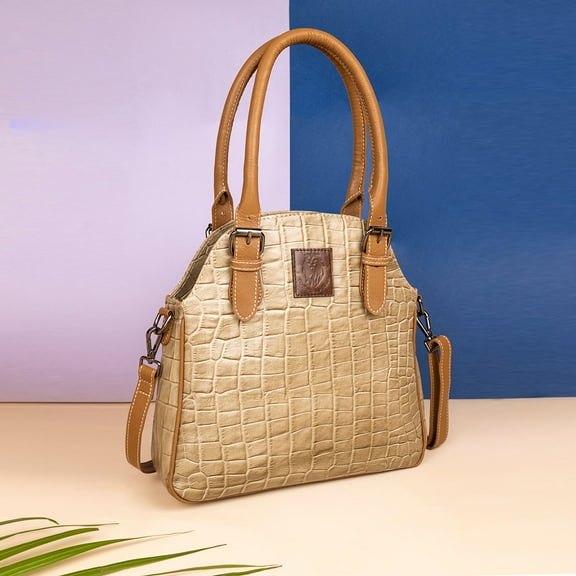 Abelardo Alma Bag - Beige Shoulder Leather Bag