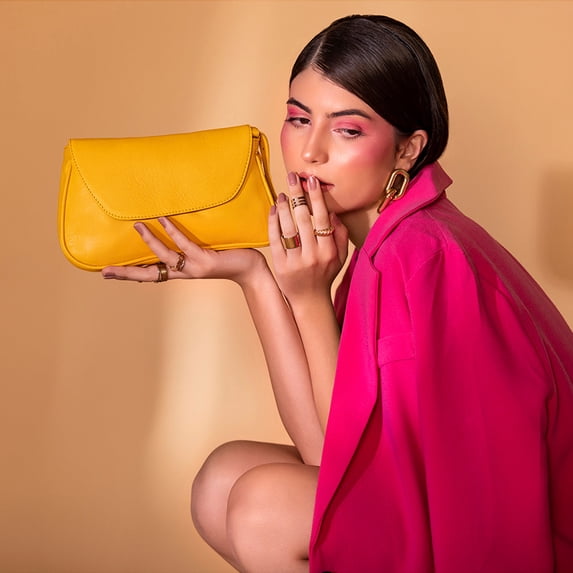Abelardo Arizona Bag - Yellow Shoulder Leather Bag