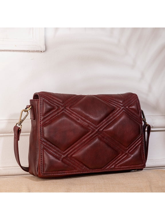 Abelardo Cold Stone Bag - Maroon Sling Style Leather Bag