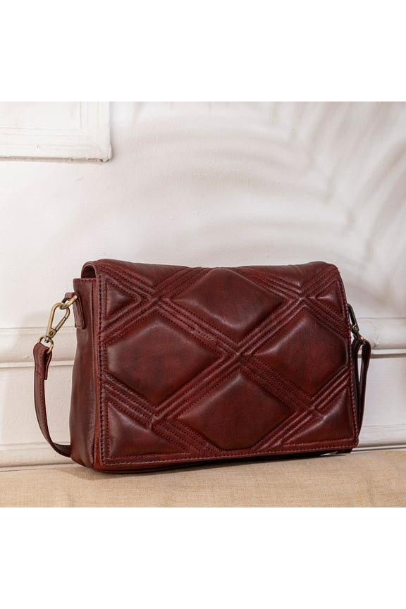 Abelardo Cold Stone Bag - Maroon Sling Style Leather Bag