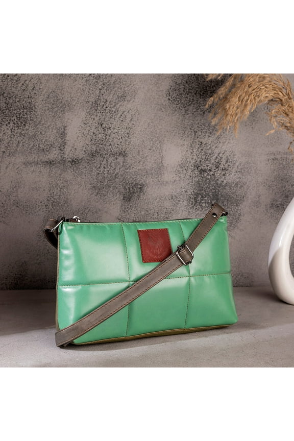 Abelardo Puzzle Bag - Green Sling Leather Bag