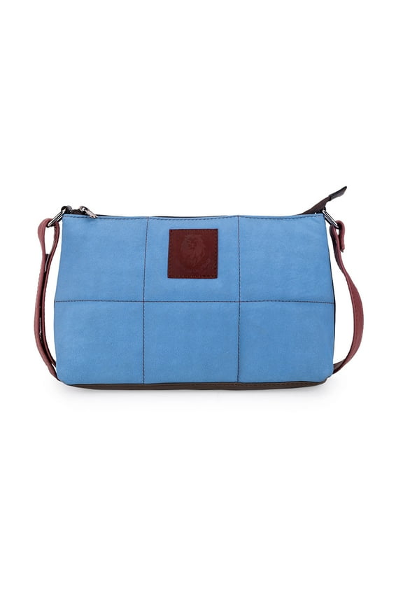 Abelardo PuzzleBlue/Wine Sling Leather Bag -