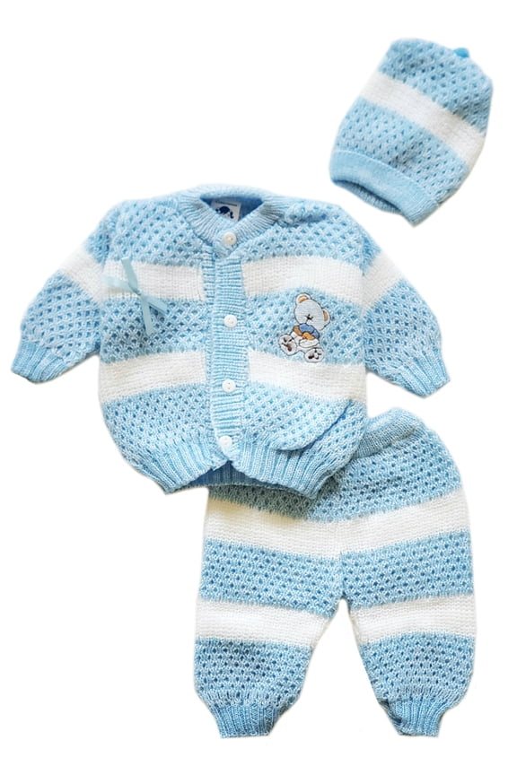 Baby Girls Boys Crochet Outfit Set, 3-Piece, 0-6 Months
