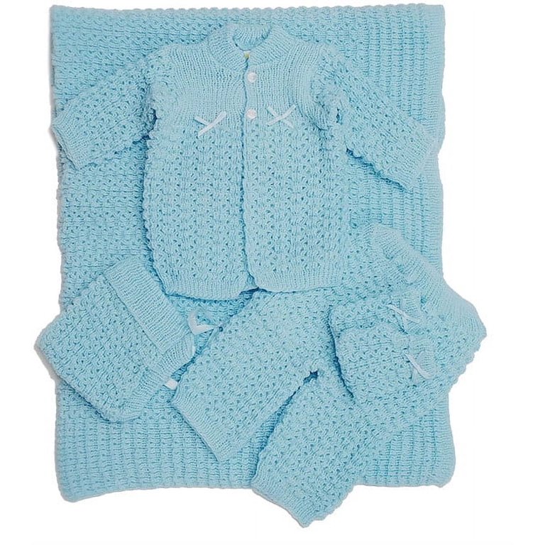Abelito Baby s Five Piece Crochet Outfit and Blanket Set Walmart