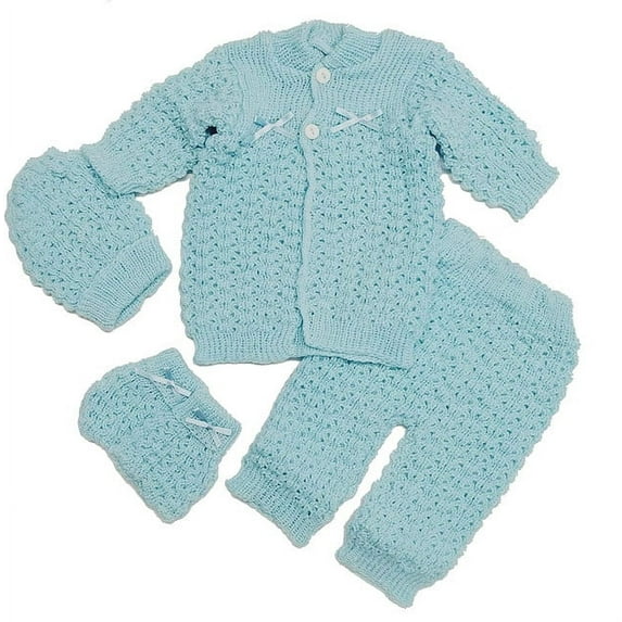 Abelito Baby's Four Piece Crochet Outfit Set