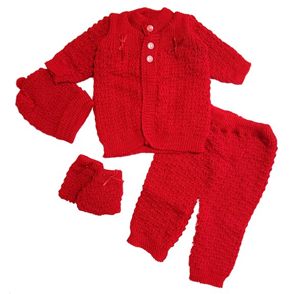 Abelito Baby's Four Piece Crochet Outfit Set